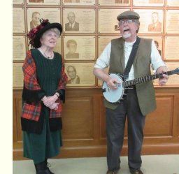 Paul Race and Tess Hoffman singing in the Clark County Historical Center.  Click for biggerphoto.